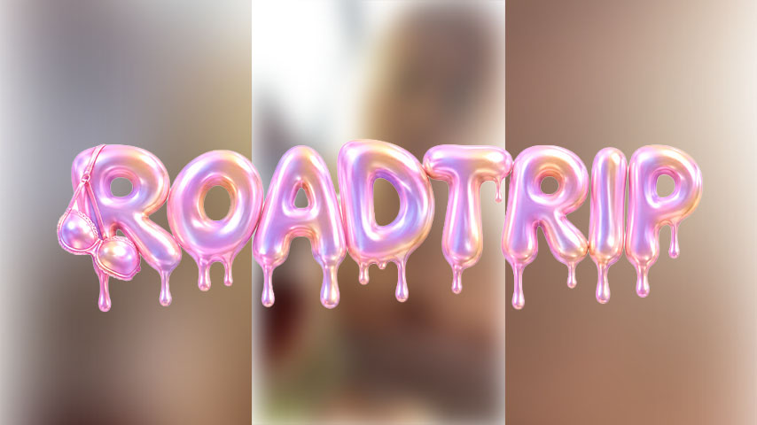 Cambio de carretera, parada desnuda en medio de un viaje por carretera.