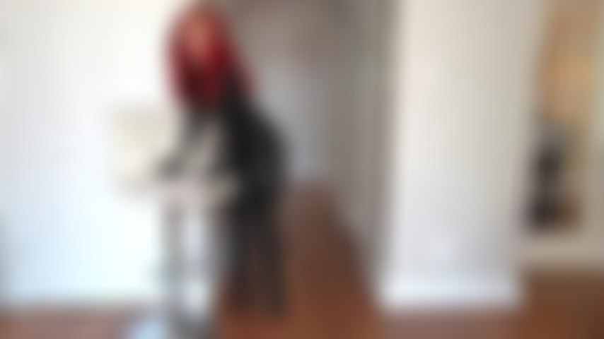 Rubber Slut Walk With Fetish Ballet Heels