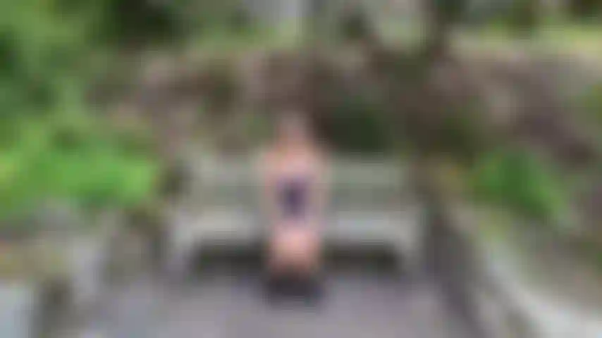 Playing, Bouncing, Teasing my tits in Public Gardens