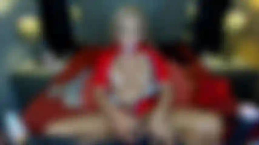 RED LATEX SUIT FUCKING MY TOY AND PLAYING MY BOOBS