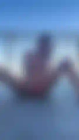 Squirting on the balcony on vacation