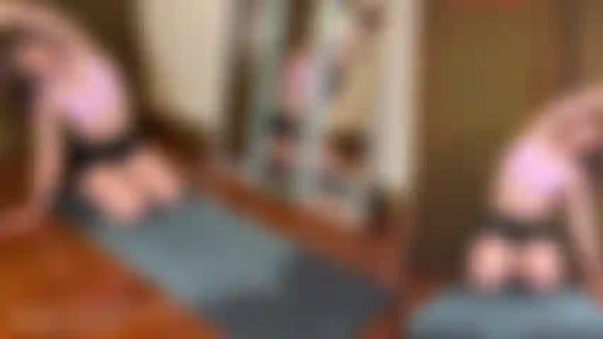Yoga gets too hot for clothes! Filmed from two angles for a dual view, so you get to see every inch of me while I bend and stretch.