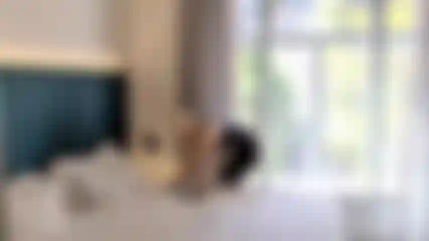 Una muñeca de goma trabaja como camarera de hotel y se corre en la cama de invitados.