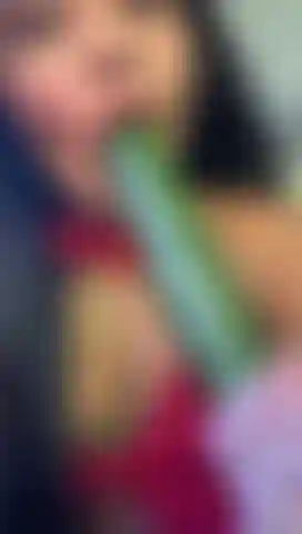Giving a blowjob to a huge cucumber placed deep in my throat