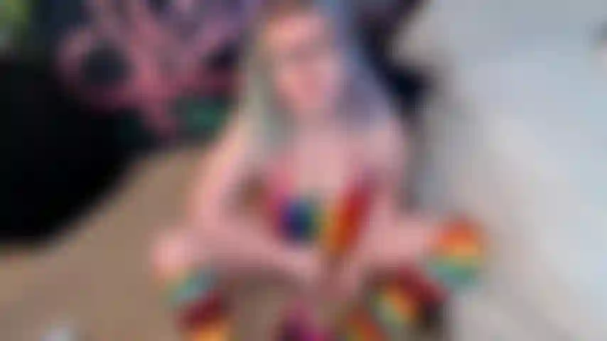 Rainbow fuck machine fun.