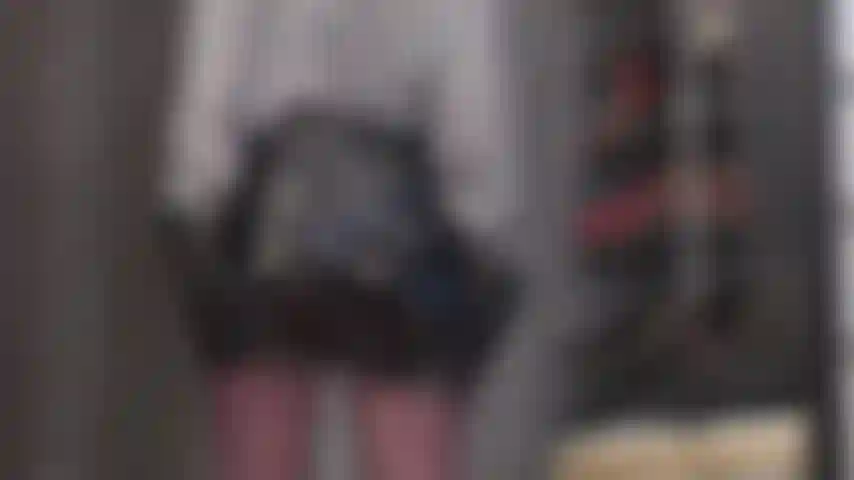 This sexy pvc mini skirt goes up and up and up...