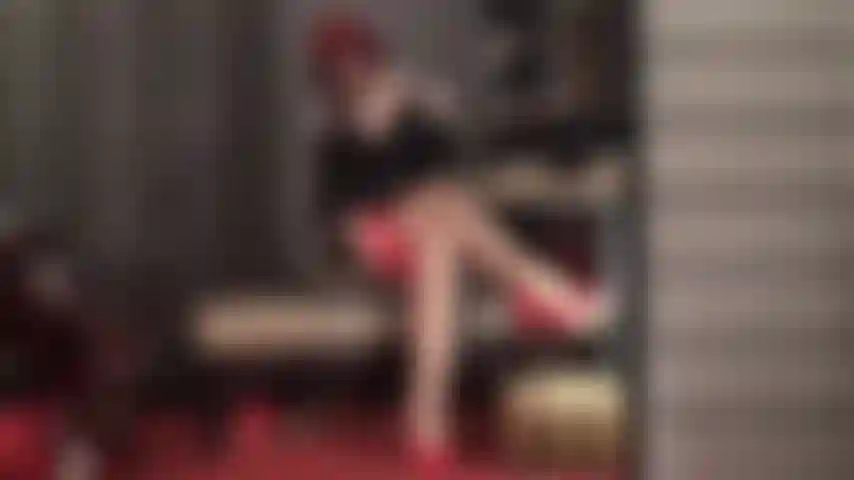 The tight red top of Mistress' vintage nylons is exactly the spot your cock must be drained into. - These shiny tan stockings keep your cock trapped until Mistress is finished milking you.