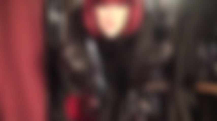 La ama está vestida con una elegante falda de cuero negro, blusa de satén, botas con cordones y guantes largos de cuero, provocando con maravillosas pantimedias de seda las piernas debajo.