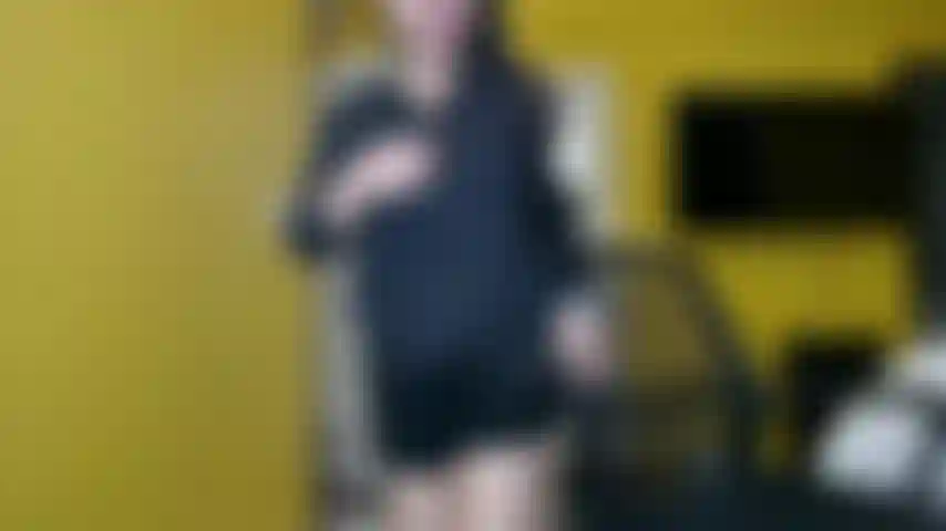 Stripping and bald pussy rubbing