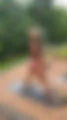 Join me for my birthday workout. Yes, I workout in my panties and Trying to hide from the neighbors