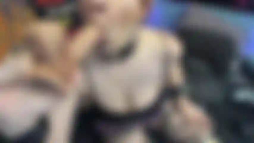 Cuffs+Collar on a dirty talking DP slut