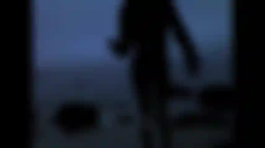 Escenario de noche invernal, medias de red negras y chaqueta de piel.