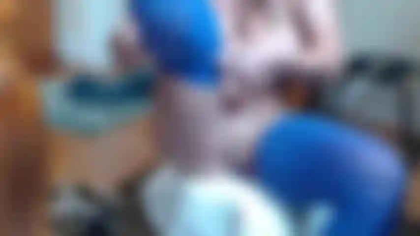 bare feet with huge dildo