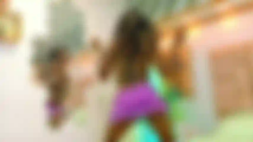 BBC Trans sexy dancing with small skirt flashings of balls