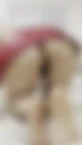 tease , in leather mini skirt